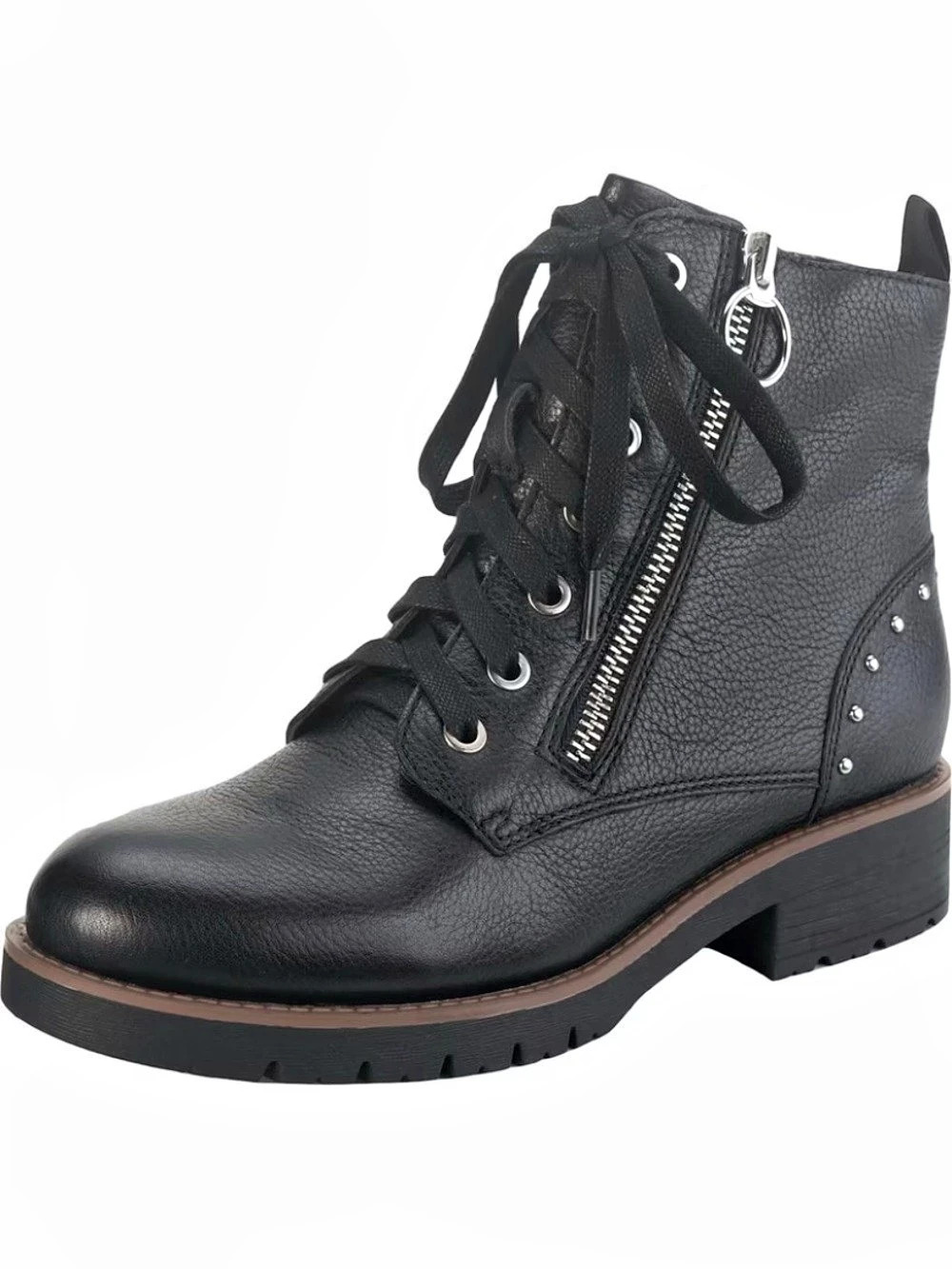 American Rag Womens Tatum Leather Studded Combat Boots Black Size 5.5 M